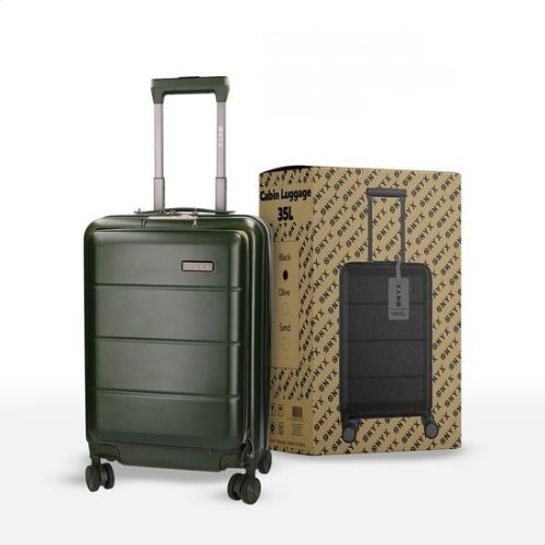 Valise ONYX® 35 L, Bagage à main, Bagage Cabine, Poche frontale pratique, 55 cm, Olive