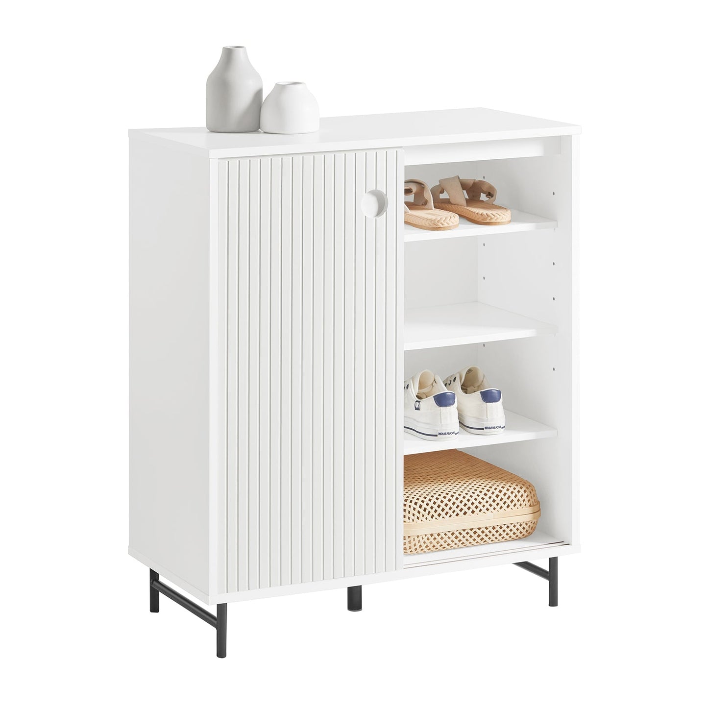 Meuble à chaussures, SoBuy, 2 portes coulissantes, 70 x 37 x 87 cm, Blanc