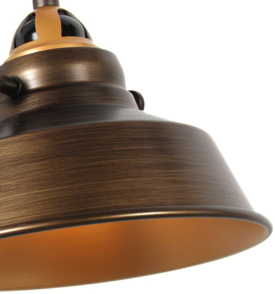 Applique murale en bronze Nove 1320BR avec douille E27, cordon de 190 cm et interrupteur, design industriel, de la marque Mexlite, en métal et en plastique
