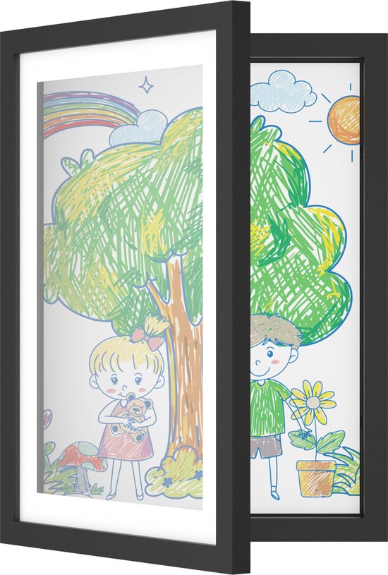 Cadre photo pour enfants Avalo - Cadre photo A4 - Cadre photo pour dessins - Cadre photo pliable A4 - Cadres photo pour enfants