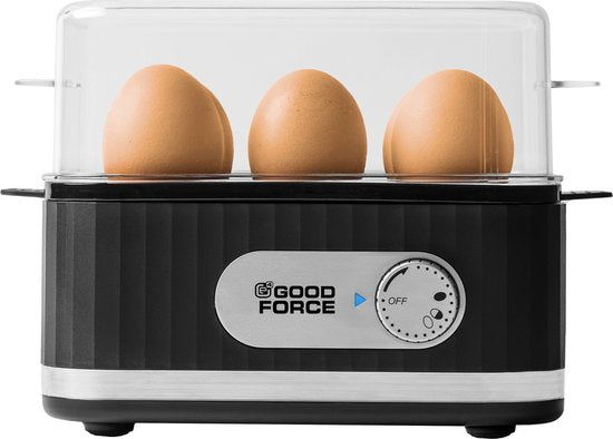 Cuit-oeufs électrique GoodForce - pour 1 à 6 oeufs - avec minuterie et alarme