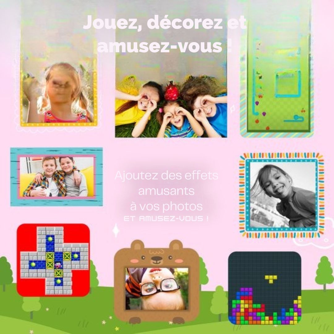 Appareil photo Full HD pour enfants Denver avec imprimante - Appareil photo selfie - 20 Mpx - Appareil photo numérique pour enfants Denver - Jeux - Rose