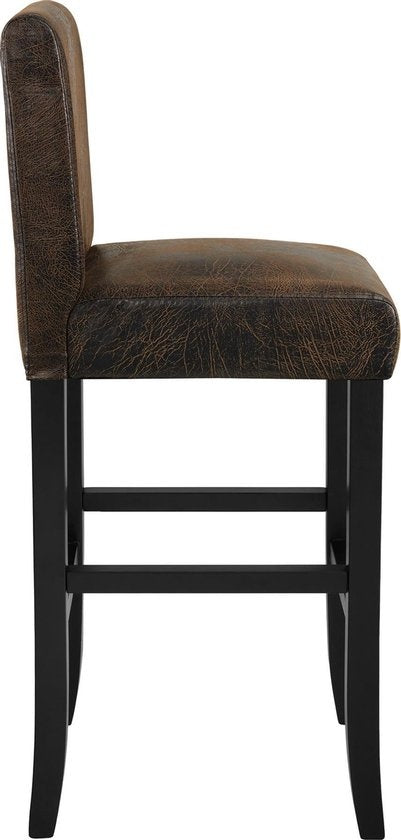 tectake - 2 Tabourets de bar en simili cuir marron vieilli - 403584
