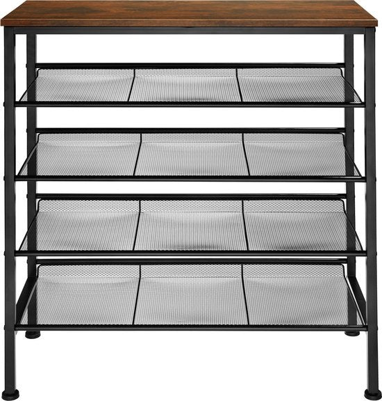 tectake - Porte-chaussures Bournemouth industriel foncé - 404279