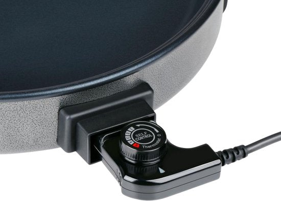 Poêle à frire Alpina - Poêle de fête avec couvercle et thermostat - Revêtement antiadhésif pour la cuisson et le maintien au chaud - Poêle à frire électrique de 1 500 W avec couvercle en verre - Poignées « Cooltouch » - Ø 40 cm