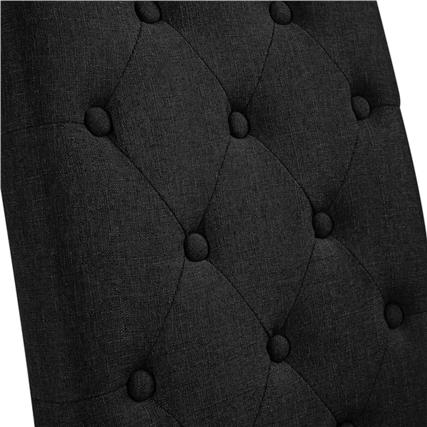 Yaheetech Chaise de salle à manger à dossier haut 2 pièces - avec dossier rembourré et pieds en chêne massif et pieds protecteurs réglables - pour cuisine et restaurant - polyester noir et chêne - 45,5 x 62 x 98,5 cm