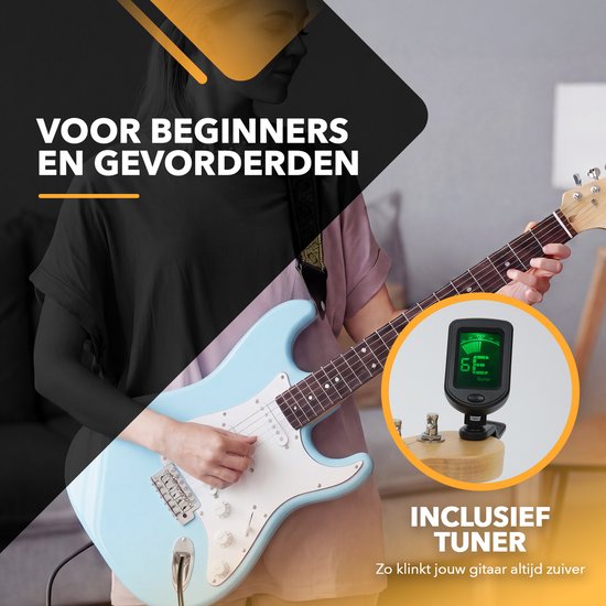 Guitare électrique Finesse avec ampli - avec cours vidéo - Guitare - Adultes - Enfants - Bleu