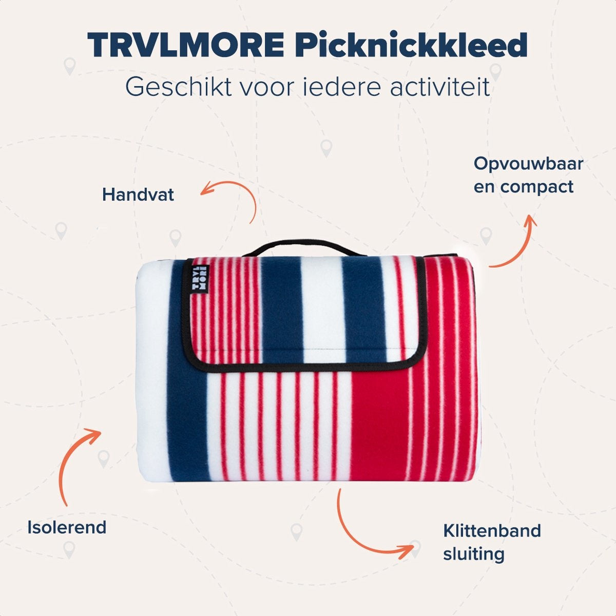TRVLMORE Tapis de pique-nique pliable XXL - Imperméable - rembourré - 200x200 cm