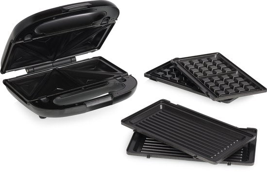 Princess 127090 – Appareil à sandwichs 3-en-1 – 750 W – Appareil à croque-monsieur, gaufrier et appareil à panini