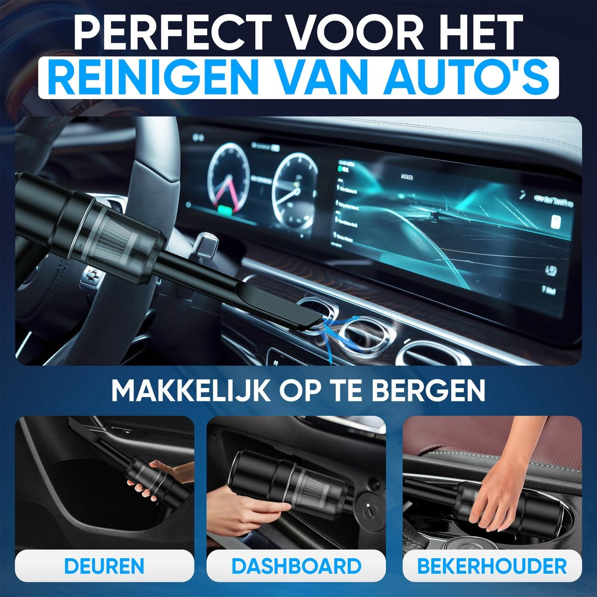 MATTI® - Aspirateur de voiture - Aspirateur à main - Mini aspirateur - Aspirateur de voiture - Fonction soufflage incluse