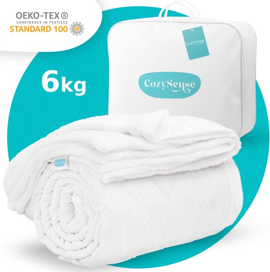 Couverture lestée CozySense® 6 kg - Couverture lestée - Couverture lestée avec répartition de la pression GLASS-Flow® - Couverture lavable incluse - 140x200 cm - Blanc