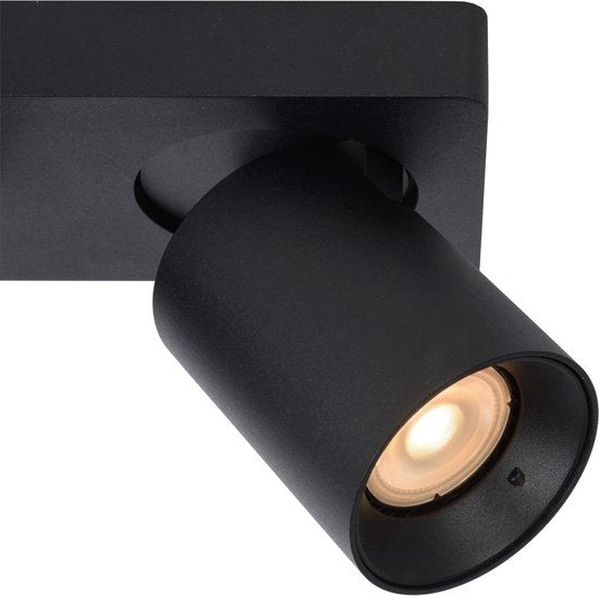 Lucide NIGEL - Spot de plafond (lampe de plafond) - LED « Dim to warm » - GU10 - 2x5 W 2200 K/3000 K - Noir