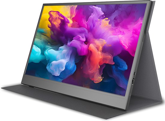 Écran portable Denver - Full HD - 15,6 pouces - Écran portable - Housse en cuir - HDMI - USB-C - PMO15604