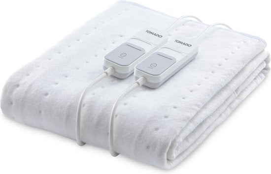 Tomado TEB1502W - Sous-couverture électrique - 2 personnes - 160 x 140 cm - 2 interrupteurs - Blanc