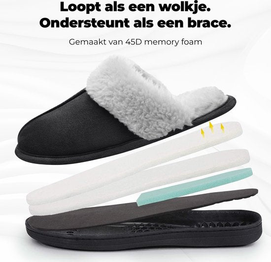 Chaussons Dames - Chaussons - Taille 36/37 - Noir - Antidérapant - Comfeet