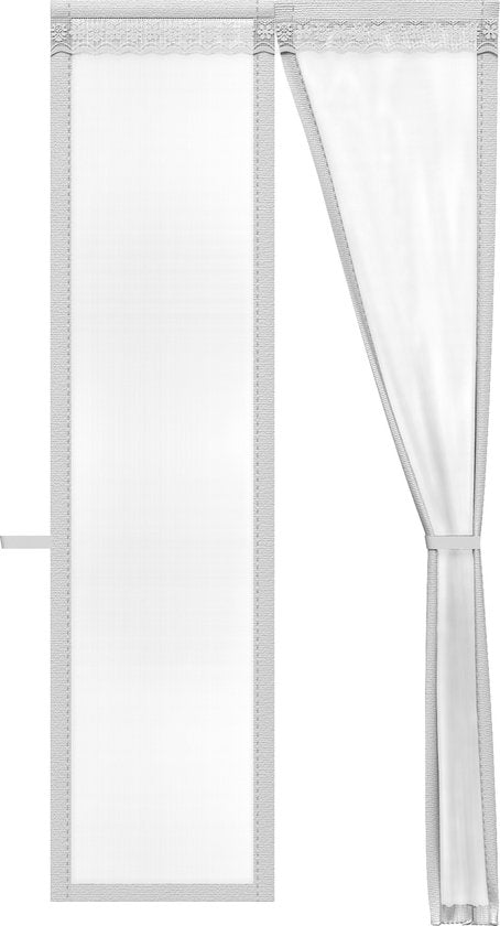Rideau de Porte Deluxe O'DADDY FIBER - Moustiquaire Magnétique - Pour Nouvelles Constructions et Portes Standard - Installation Facile - 85x205 cm  - Moustiquaire Blanche