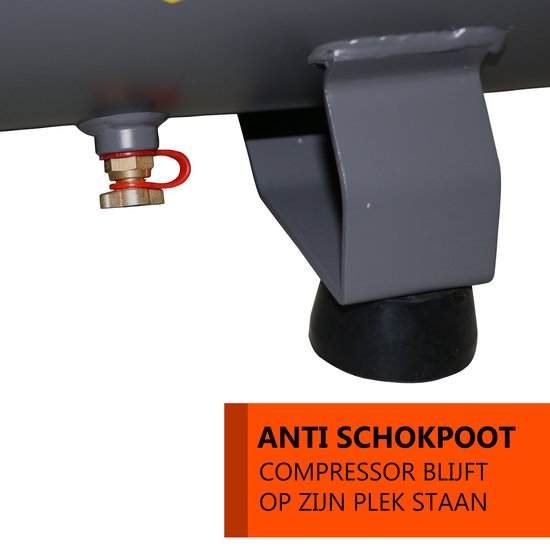 Compresseur Kibani ultra-silencieux 50 litres + tuyau d'air + pistolet à air + pompe à pneus - KIT - Faible niveau sonore - Compresseurs - 50 L