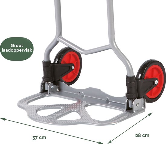 BRASQ Chariot pliant avec épingle à bagages - Capacité 60 KG - Chariot de transport - Chariot à plate-forme - Chariot en acier