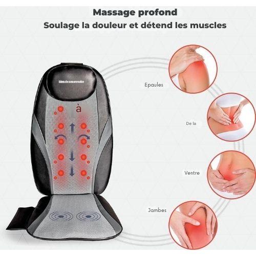 Coussin de massage Shiatsu - Auronic - Fauteuil de massage - Dos - Infrarouge - Noir