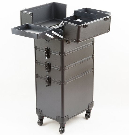 valise de maquillage valise de coiffure valise de beauté 4 en 1 noir