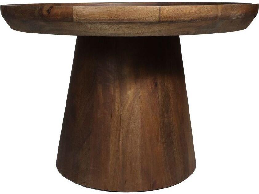 Table d'appoint Boox Drum - Bois de manguier - Marron mat - 60 x 60 x 40 cm