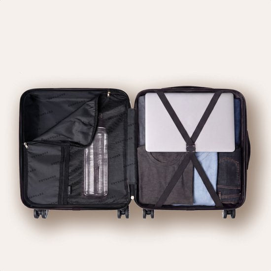 Valise cabine TRVLMORE - 40 x 30 x 20 cm - À placer sous le siège - 24 L - Serrure à combinaison - 4 roues - Vert foncé