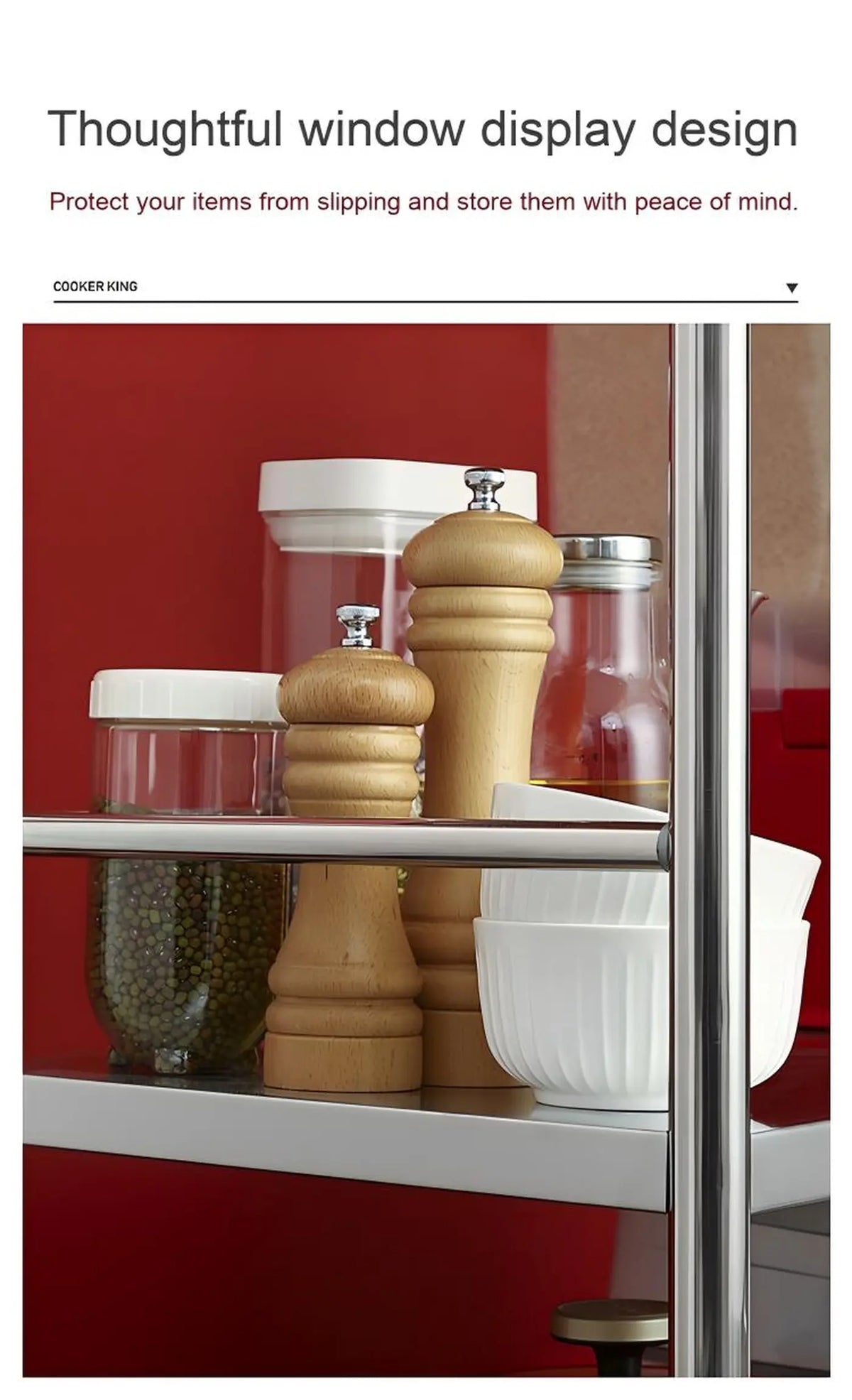 COOKER KING Support pour micro-ondes à double couche pour plan de travail de cuisine, rangement pour appareils électroménagers, étagère coulissante, hauteur réglable