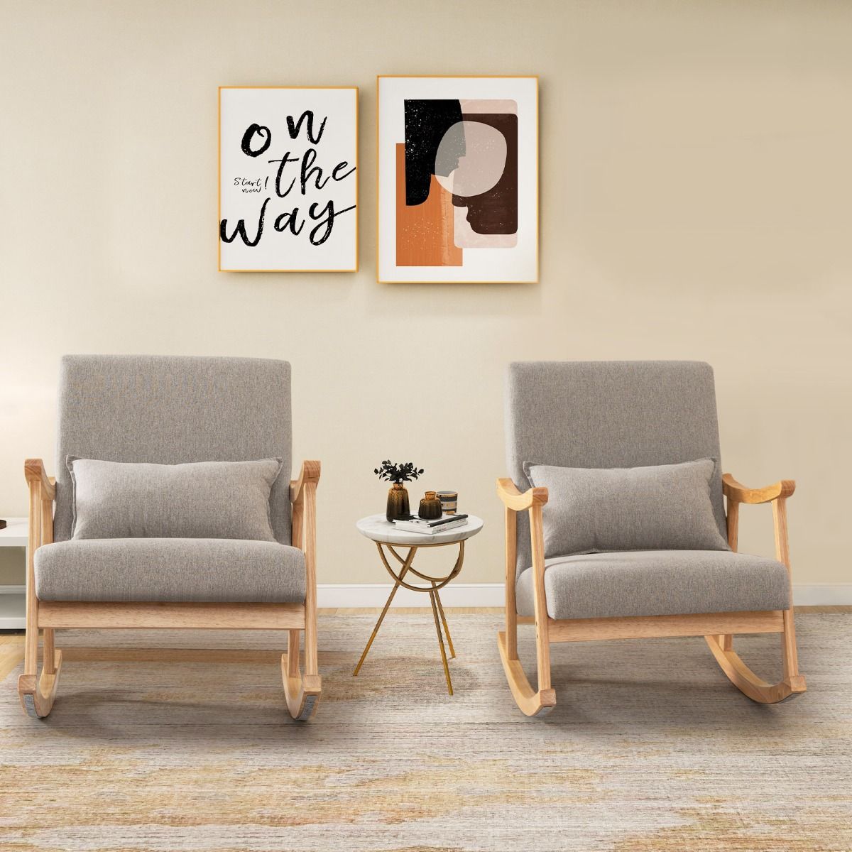 Fauteuil à bascule Coast - dossier haut - assise rembourrée - gris