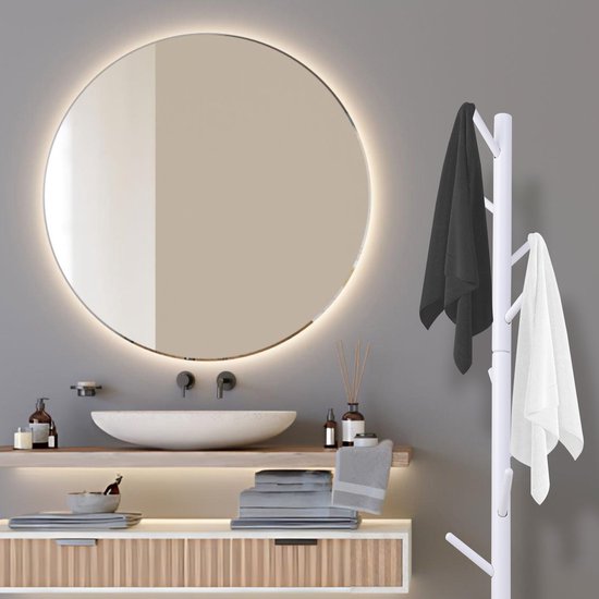 Bayt Porte-manteau - Porte-manteau sur pied - Porte-manteau bois - Porte-manteau sur pied - Porte-manteau - 8 crochets - 175 cm - Blanc