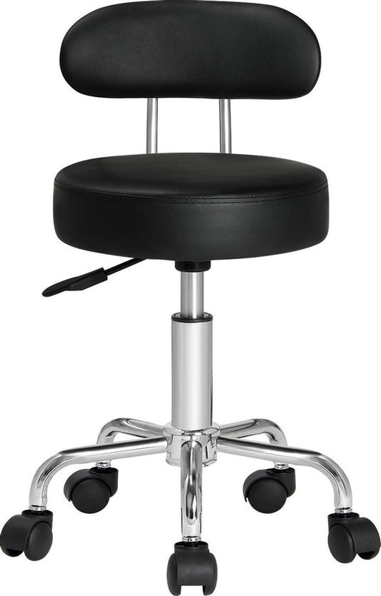 Tabouret pivotant Casaria avec dossier - Hauteur d'assise réglable 46 - 60 cm
