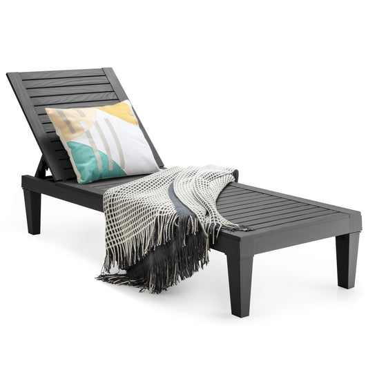 Coast Terrace Lounger chaise d'extérieur avec dossier réglable 190 x 57,5 ??x 29 cm noir