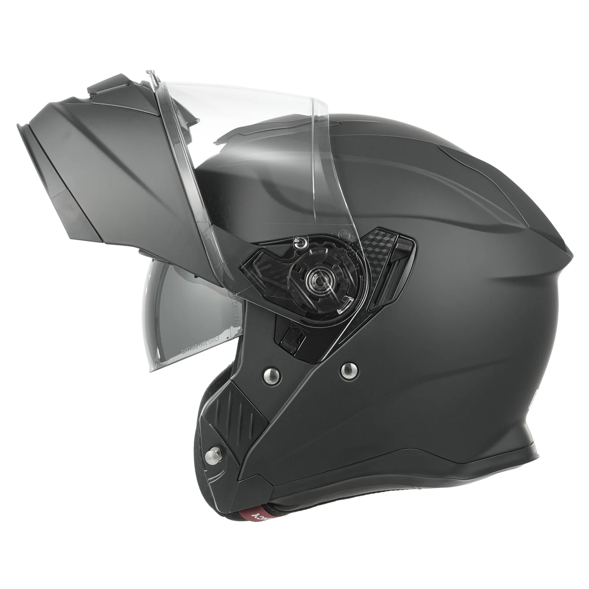 Casque moto à visière relevable MY Flip-Up – Certifié ECE 22.06 – Taille M – Noir mat et argent – ABS