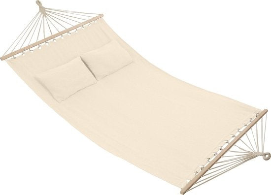 Tectake 2 personnes hamac Eden poteaux en bois de bouleau Beige