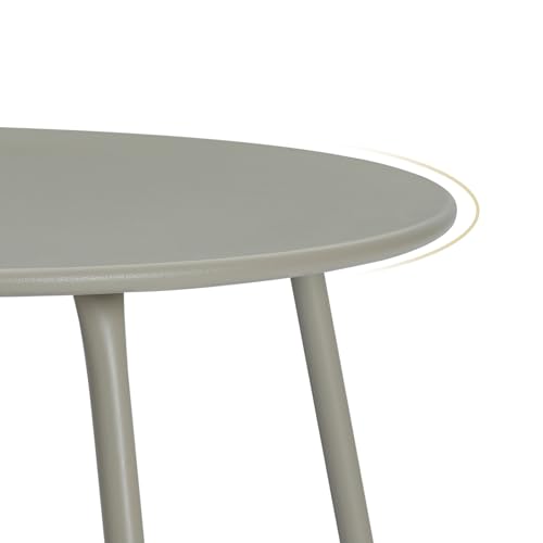 eSituro Table ronde de jardin et de balcon - Gris métal - Ø48 x H45 cm
