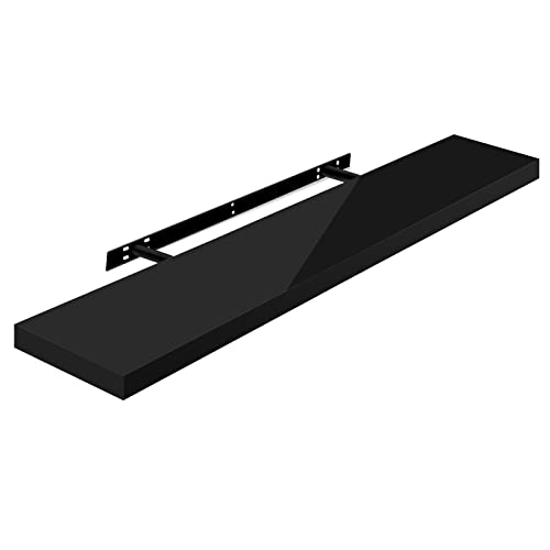Étagère murale flottante Woltu Noir brillant 100 x 23 x 3,8 cm