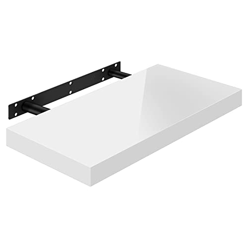 Woltu Floating Wall Shelf Premium - Étagère murale en bois blanc - 40 x 22,8 x 3,8 cm