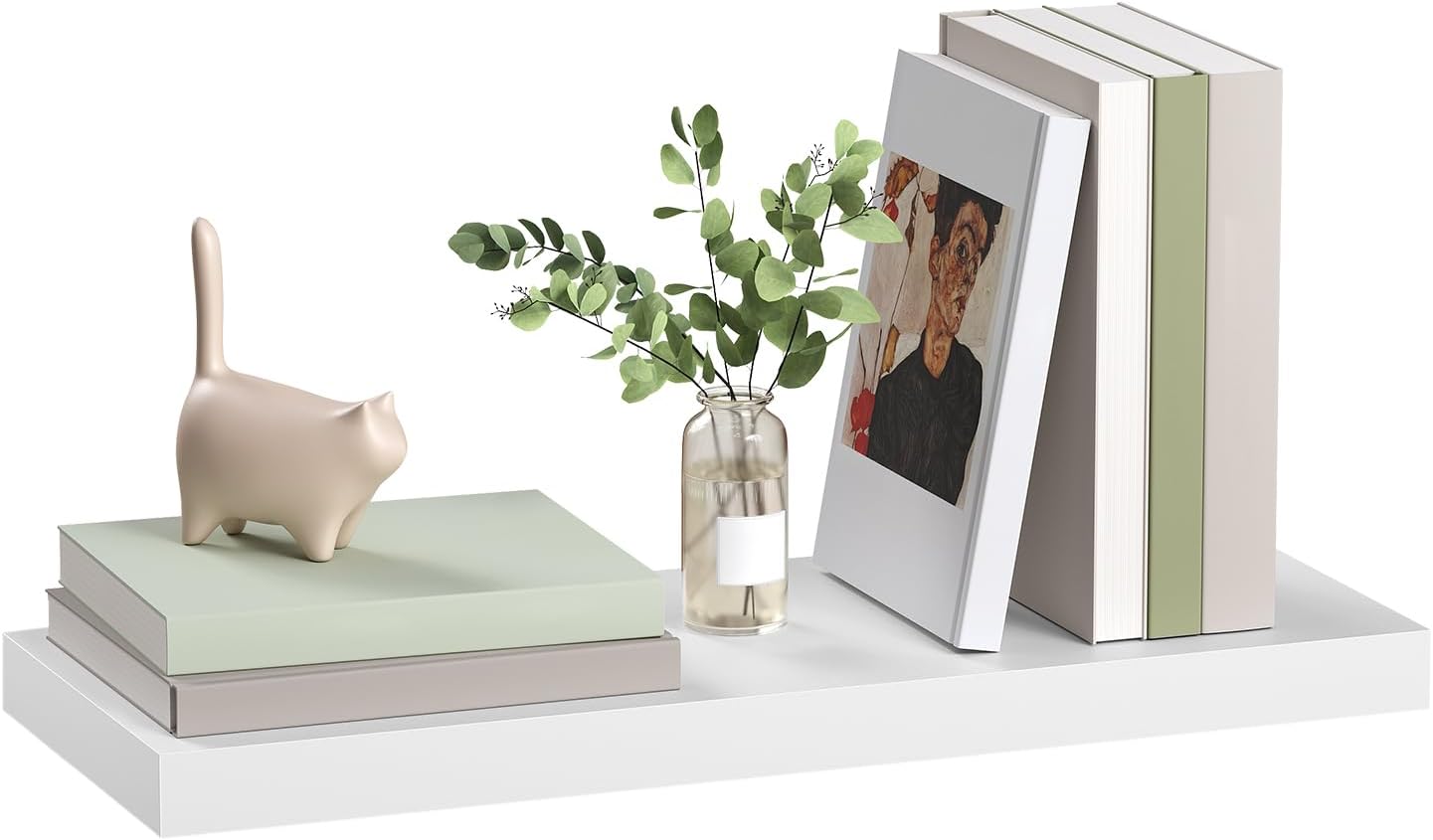 Esituro Étagère murale flottante blanche 50 x 22,9 x 3,8 cm - Étagère murale moderne en MDF - Étagère flottante pour le salon, la chambre à coucher, la cuisine et la salle de bain