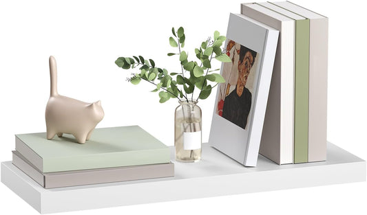 Esituro Étagère murale flottante blanche 50 x 22,9 x 3,8 cm - Étagère murale moderne en MDF - Étagère flottante pour le salon, la chambre à coucher, la cuisine et la salle de bain