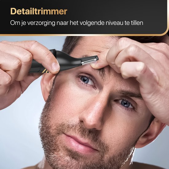 Wellshave 4 in 1 Nose Trimmer Ultimate - Tondeuse à sourcils et à poils d'oreilles tout-en-un - Tondeuse à poils de nez pour hommes - Tondeuse à sourcils