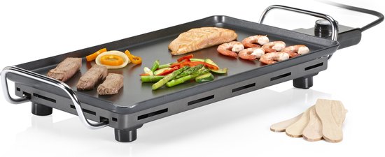 Plaque de cuisson Princess Table Chef Superior 102240 - Gourmet - Plaque de cuisson - Grill de table - 46 x 26 cm - 8 personnes - Thermostat réglable - 2500 W - Teppanyaki - Pour l'intérieur et l'extérieur - Cordon d'alimentation de 2 mètres