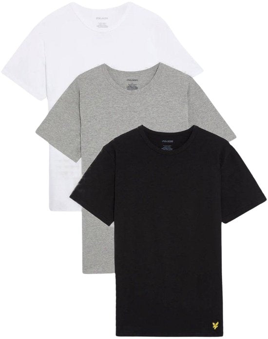 T-shirt d'intérieur Lyle & Scott Basic pour homme (lot de 3) - Taille M