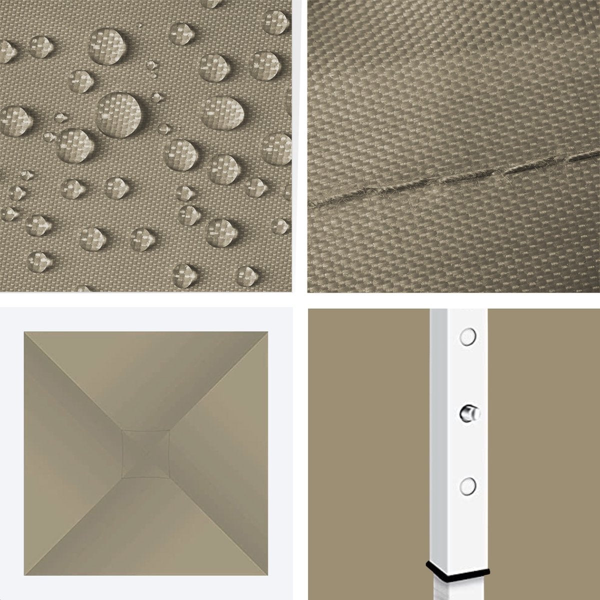 Tonnelle de jardin - LifeGoods - Pavillon - Tente de fête - 3x3 m - Montage facile - Pliable - Avec sac de transport - Beige