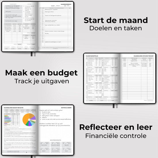 Systemyze Budget Planner - Livre de caisse et de dépenses - Livre de ménage - A5 - Noir