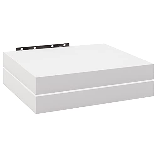 WOLTU RG9365ws-2 Etagère murale flottante - Bois FSC - Blanc - 60 x 15 x 5 cm