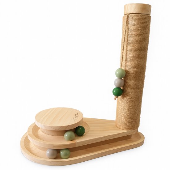 By Cee Cee Scratching Post - griffoir pour chat - griffoir pour chat - jouet en bois pour chat - idéal pour plusieurs chats - 38x24.5x47.5cm - Noa