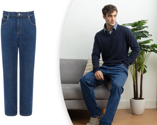 Milanoro - Jean stylé pour homme - Bleu foncé - L33 - L30