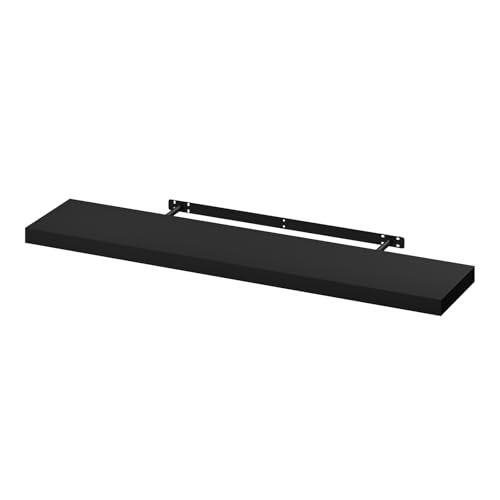 Etagère murale flottante Woltu - Noir - 110x22.8x3.8 cm