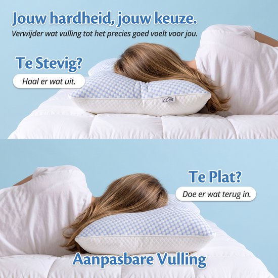 Oreiller Ella Moon en mousse à mémoire de forme - Oreiller 50 x 70 cm - Oreiller cervical réglable en mousse à mémoire de forme pour les personnes dormant sur le côté ou sur le dos - Ergonomique et orthopédique : soulage les douleurs cervicales