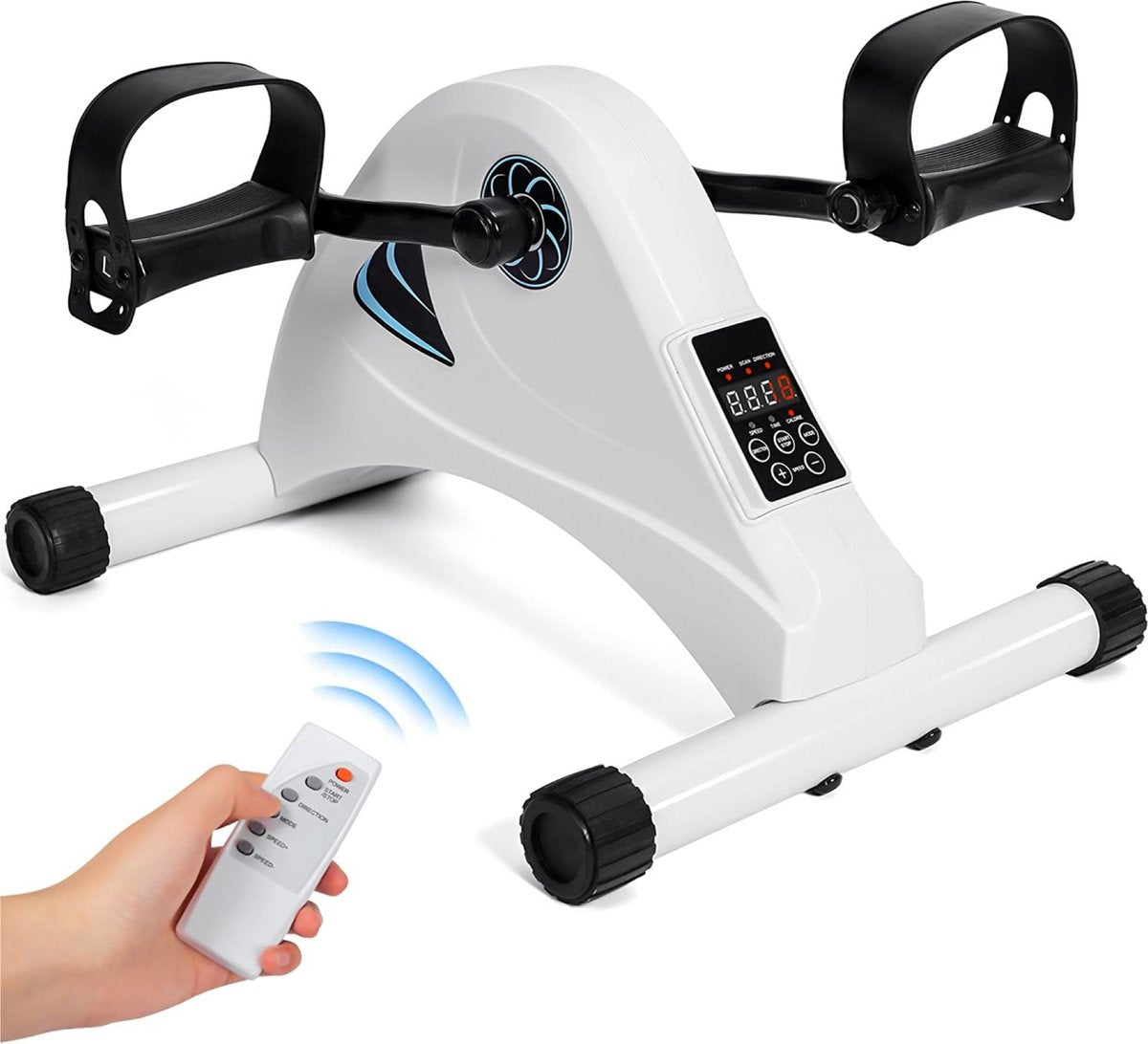 Mini vélo d'exercice SafeLife - électrique et résistance réglable - 26 x 40 x 34 cm - blanc