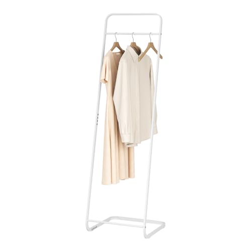 Porte-vêtements Woltu avec cadre en métal blanc 40 x 40 x 140 cm